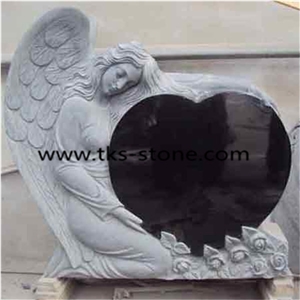 China Grey Granite Tombstone & Monument,Angel Monuments,Shanxi Black Granite Simple Western Style Monument,Heart Tombstones,Supply Various Of Style Monument & Tombstone