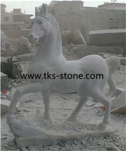 China Grey Granite Winged Horse Sculpture,Horse Sculpture & Statue,Stone Horse Caving,Grey Granite Animal Sculptures
