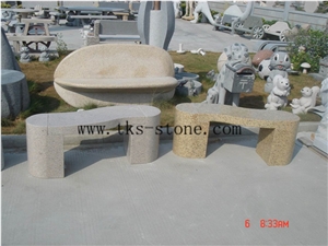 China Multicolor Granite Bending Shape Bench,Wavy Outdoor Chairs