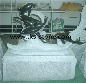China Multicolor Granite Dolphin Caving,Dolphin Sculpture & Statue,Granite Animal Sculptures,Garden Sculptures,Sculpture Ideas,Statues