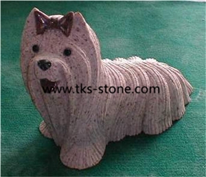 China Multicolor Granite Pekingese Caving Sculpture & Statue,Granite Animal Sculptures,Landscape Sculptures,Stone Dog Statues