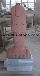 China Red Granite Animal Sculptures,Landscape Sculptures,Statues,Animal Stone Carving,Stone Animal Statues