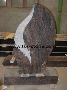 China Red Granite Tombstone & Monument,Flower Carving Tombstone & Monument,Custom Monuments, Western Style Tombstones,Headstones,Monument Design