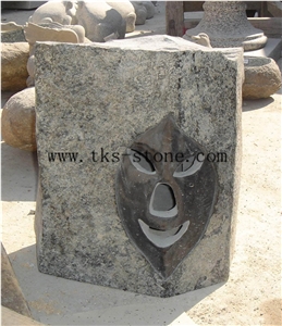 China Yellow Granite Grimace, Funny Face Lanterns, Western Style Exterior Lamps