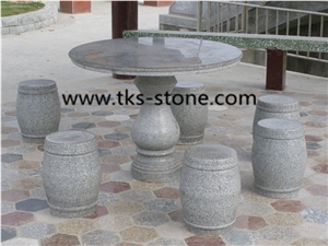 China Yellow Granite Tables & Chairs,Table Sets,Yellow Granite Garden Tables,Stone Furniture,Caved Tables,Round Table Top