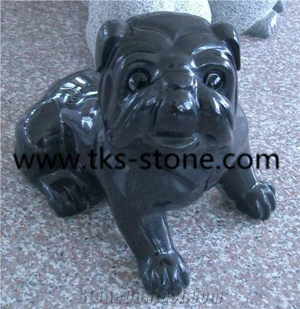 Dog Sculpture & Statue,Black Marble Animal Sculptures,Dog Caving,Landscape Sculptures