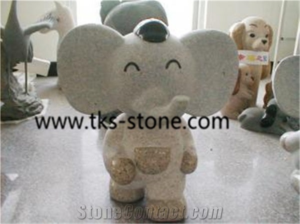 Elephant Granite Sculpture & Statue,Stone Elephant Caving,Animal Sculptures,Granite Garden Sculptures,Statues