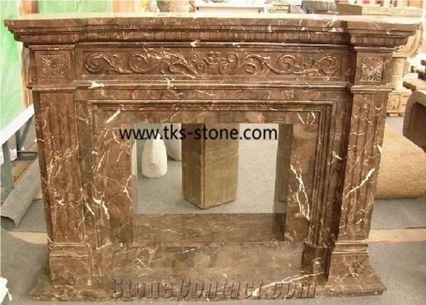 Fireplaces,Marble Fireplace, European Popular Style Fireplace,Fireplace Mantel, Carving Fireplace, Sculpture Yellow Marble Fireplace Mantel