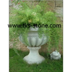 Flower Pots, Exterior Pots,Garden Stone Planter Pots , Sculpture Grey Granite Planter Pots