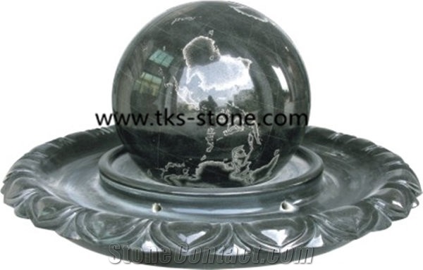 Fountain Ball,Granite Floating Sphere Fountain,Stone Floating Ball Fountains,Rolling Sphere Fountain, Sculpture Grey Granite Floating Ball Fountains