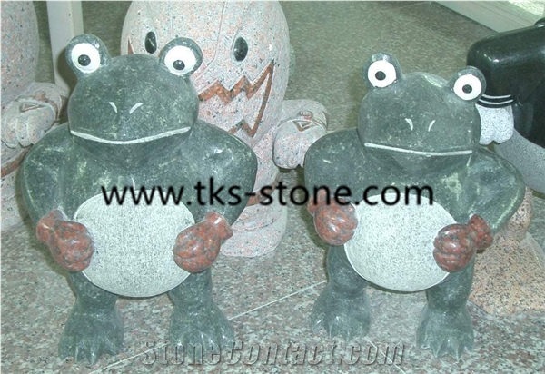 Frog Sculpture & Statue,Beige Granite Animal Sculptures,Stone Frog Caving,Garden Sculptures,Western Statues