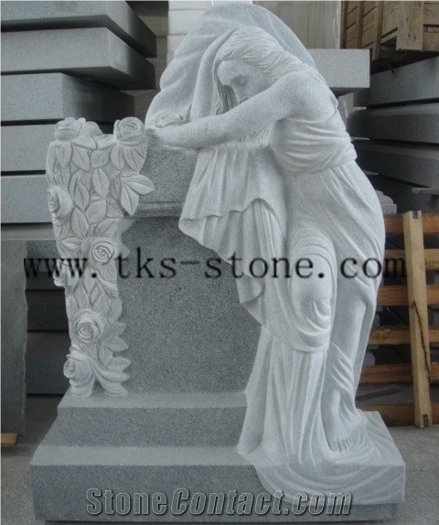 G603 Grey Granite Angel Monument & Tombstone,Jesus Monuments