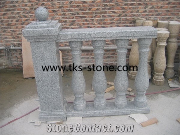 G623 Granite Balustrade & Railings, China Grey Granite Staircase Rails