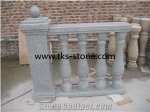 G623 Granite Balustrade & Railings, China Grey Granite Staircase Rails