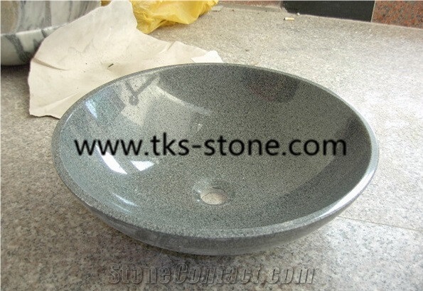 G654,Padang Dark,Sesame Black,Dark Grey Granite Round Sinks&Basins,Natural Stone Sinks&Basins