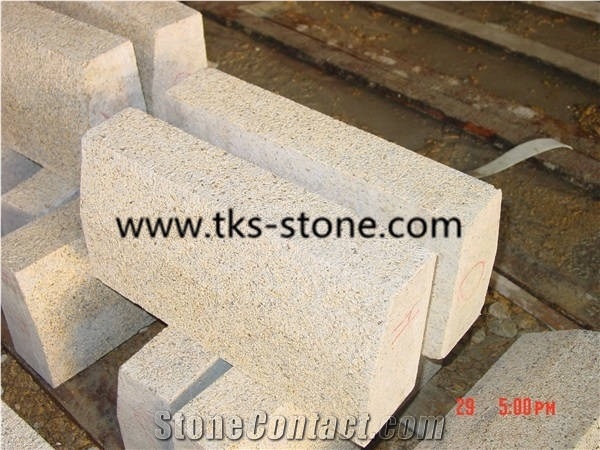 G682 Granite Kerbstone,Sunset Gold,Rusty Yellow,Giallo Yellow Granite Kerbstone,Curbstone,Granite Side Stone