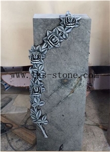 Germany Style Headstone,Flower Carving Monument & Tombstone,