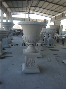 Granite High Feet Flower Pots, Custom Flower Pots