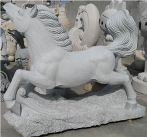 Grey Granite Animal Sculptures,Horse Sculpture&Statue,Caving Horse, Garden Sculptures,Western Statues