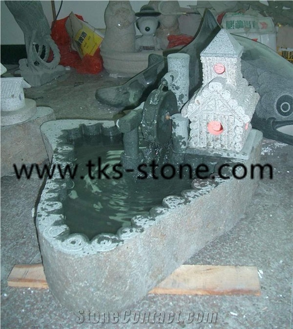 Grey Granite Fountain,Garden Fountains,Sculptured Fountains,Water Features