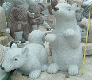 Grey Granite Sculptures, Squirrel Sculptures&Statues,Animal Statues,Garden Sculptures,Cavings