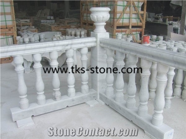 Guangxi White Marble Balustrade & Railings, Staircase Rails