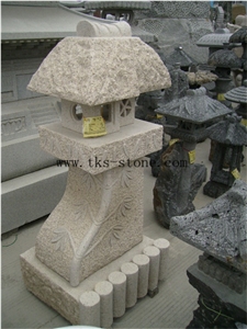 Japanese Beige Granite Garden Lanterns
