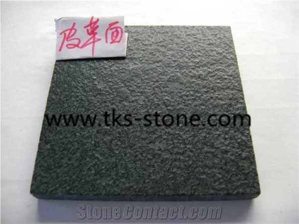 Leathered G684 Fuding Black Granite,G684 Pearl Black Granite Tiles Leathered Finishing, Leathered Black Stone