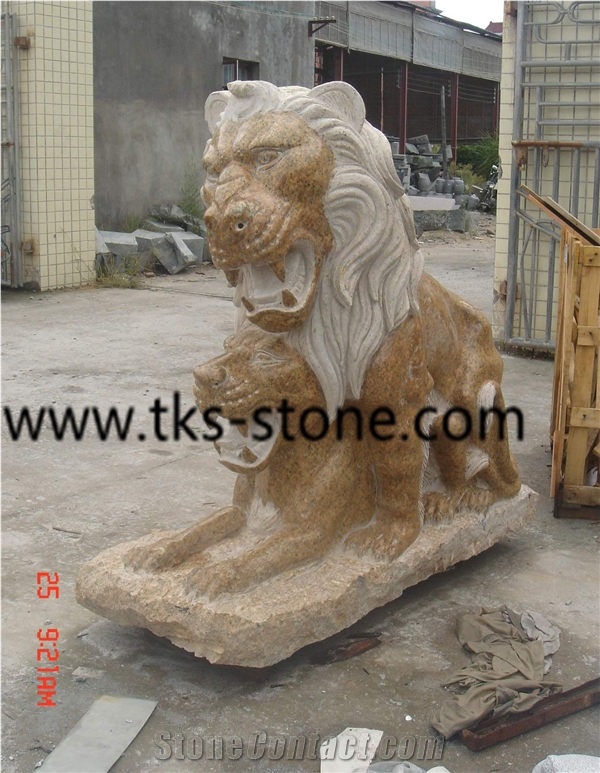 Lions,Stone Lion Sculpture & Statue,Grey Granite Animal Sculptures,Lion Caving,Handcarved Sculptures,Statues