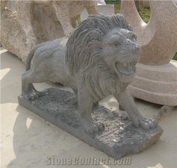 Lions,Stone Lion Sculpture & Statue,Grey Granite Animal Sculptures,Lion Caving,Western Statues, Landscape Sculptures