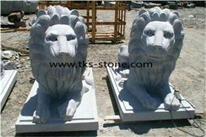 Lions,Stone Lion Sculpture & Statue,Grey Granite Animal Sculptures,Lion Caving,Western Statues, Landscape Sculptures