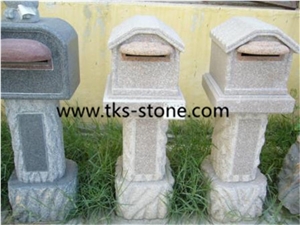 Mailboxes,Lettter Boxes,Granite Maiboxes,Stone Carving Mailbox,Postbox, Sculpture Yellow Granite Lettter Boxes