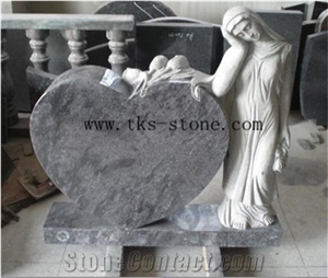 Marble Heart Tombstones Monument, Engraved Tombstones