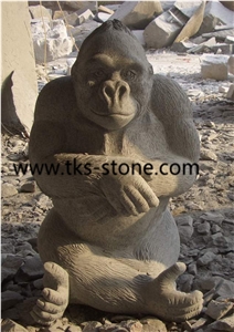 Orangutan Caving,Orangutan Sculpture & Statue,Grey Granite Animal Sculptures,Garden Sculptures,Western Statues