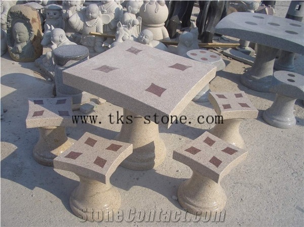 Poker Table Sets/Exterior Furniture, Beige Granite Exterior Furniture