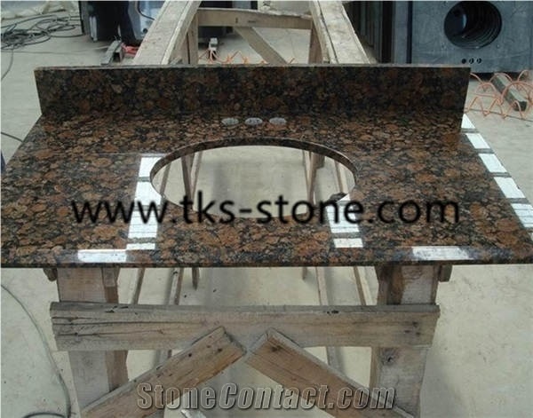 Polished Baltic Brown Granite,Full Bullnose,Brown Granite Kitchen Countertops,Natural Stone Countertops