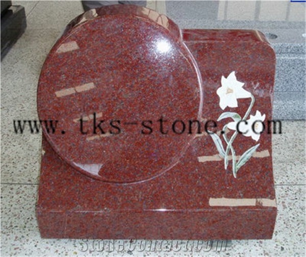 Ruby Red Granite Monument & Tombstone,India Red Cemetery Tombstones