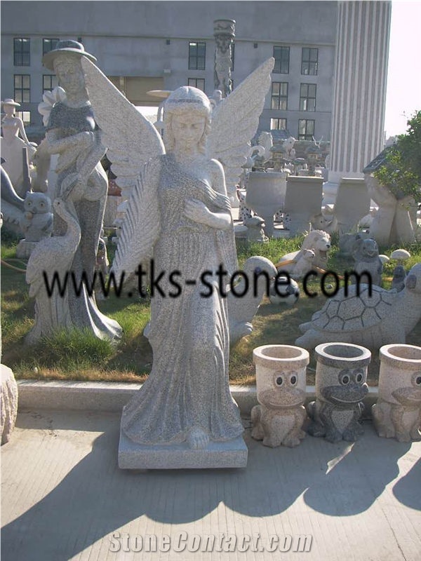 Sculpture & Statue,Angel Sculptures,Grey Granite Human Sculptures,Human Caving,Western Statues
