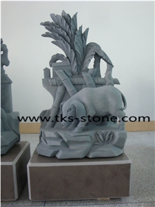 Sculpture & Statue,Grey Granite Animal Sculptures,Animal Caving,Garden Sculptures,Landscape Sculpture