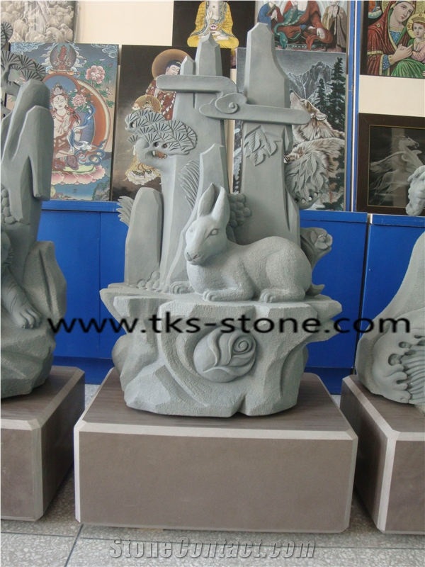 Sculpture & Statue,Grey Granite Animal Sculptures,Animal Caving,Garden Sculptures,Landscape Sculptures