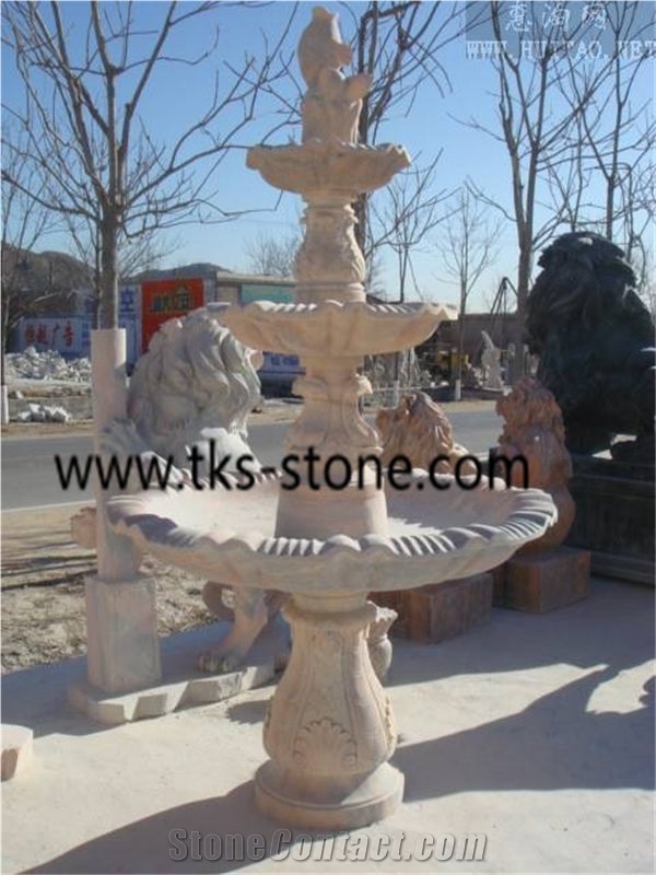 Sculptured Fountains,Garden Fountains, Brown Granite Fountains