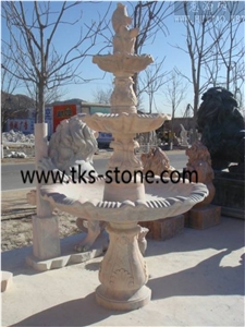 Sculptured Fountains,Garden Fountains, Brown Granite Fountains