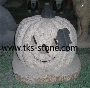 Sculptured Granite Pumpkin Lanterns ,Beige Granite Pumpkin Lanterns,Stone Pumpkin Mailbox,Lamps,Lanterns,Garden Lanterns