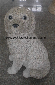 Stone Dog Caving,Dog Sculpture & Statue,Granite Animal Sculptures,Landscape Sculptures,Western Statues