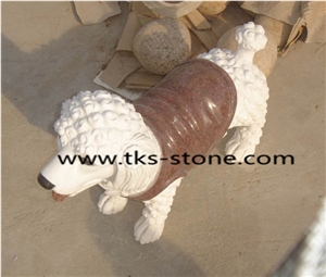 Stone Dog Caving,Dog Sculpture & Statue,White Granite Animal Sculptures,Garden Sculptures,Western Statues