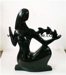 Stone Dolphin Sculpture & Statue,Shanxi Black Granite Animal Sculptures,Dolphin Caving,Garden Sculptures,Statues