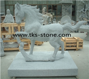 Stone Horse Caving,Horse Sculpture & Statue,Grey Granite Animal Sculptures,Landscape Sculptures,Statures