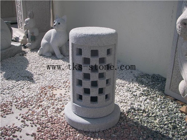 Stone Lamps Caving,Grey Granite Garden Lanterns&Lamps,Japanese Lanterns,Chinese Granite Lanterns