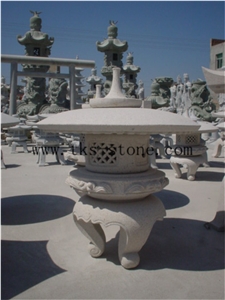 Stone Lanterns Caving,Beige Granite Japanese Lanterns,Lanterns Sculptures,Garden Lanterns&Lamps,Lamps,Lanterns