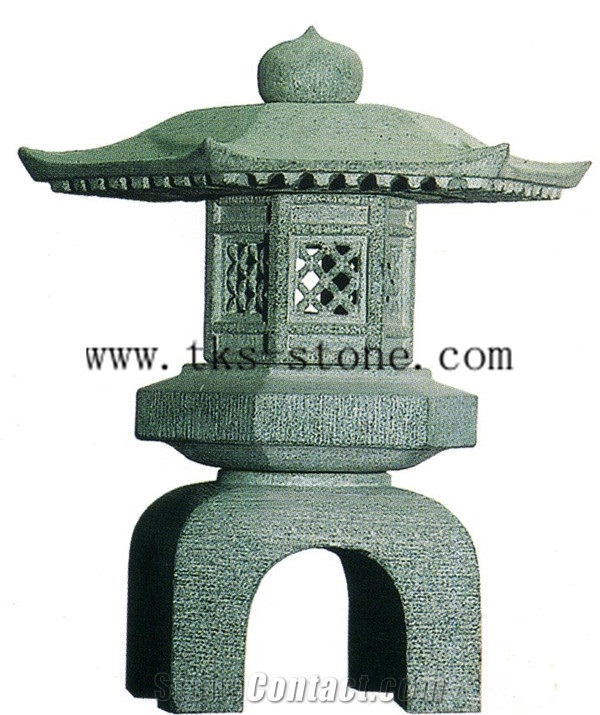Stone Lanterns Caving,Grey Granite Garden Lanterns&Lamps,Japanese Lamps,Lanterns Sculptures
